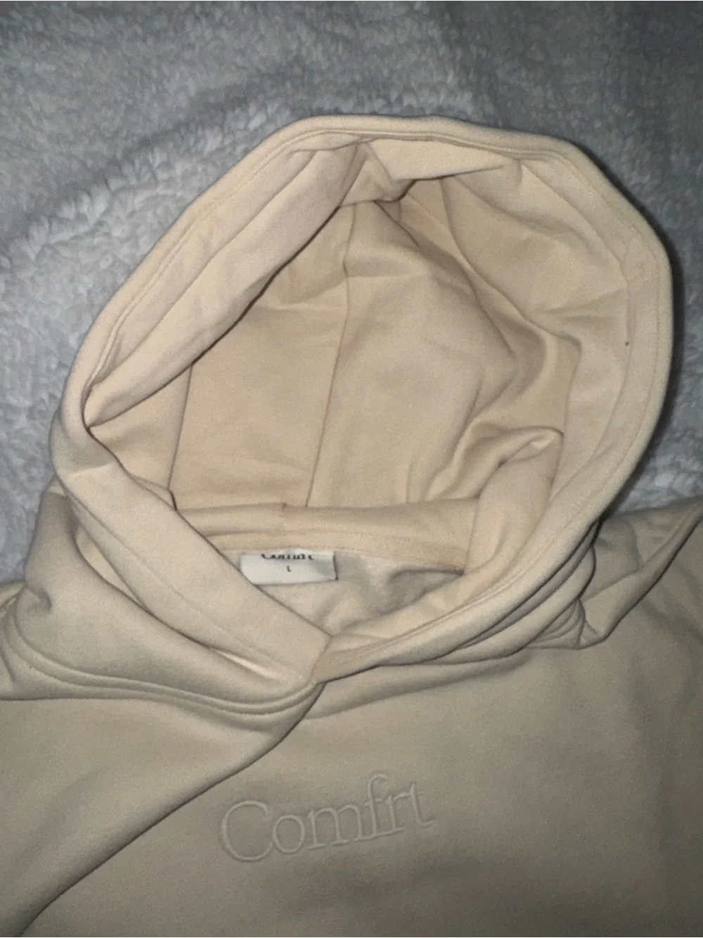 Comfrt Men's Hooded Pullover Sweater in Bone